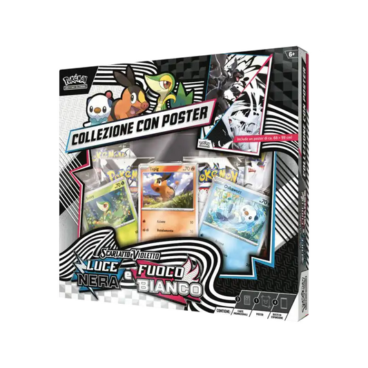 Pokémon — Collezione con Poster Luce Nera e Fuoco Bianco